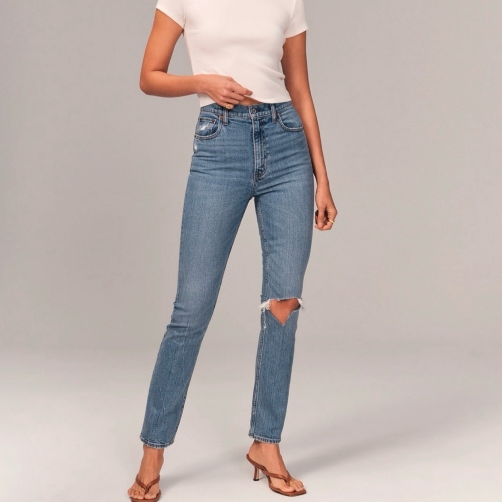 Abercrombie & Fitch The 90’s Straight Ultra High Rise Sz 26 / 2 - Picture 7 of 7